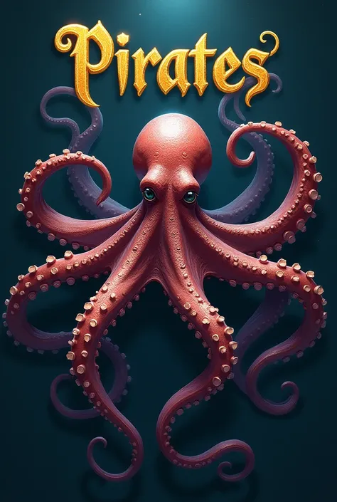 An octopus with the name of pirates on the top and all in gold