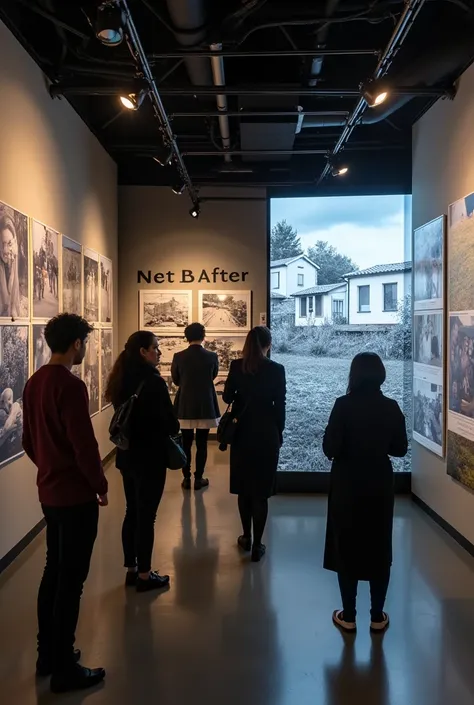 Participants enter a space decorated with images that represent the before and after of the families benefiting from the SAME program.
 On one side of space , they are found "sad stories " ( for example ,  photos of ren in dark environments )