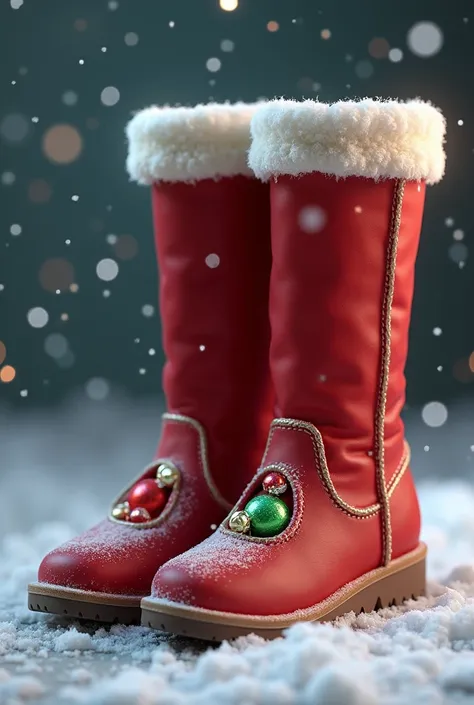 Christmas boots  with three candies inside 