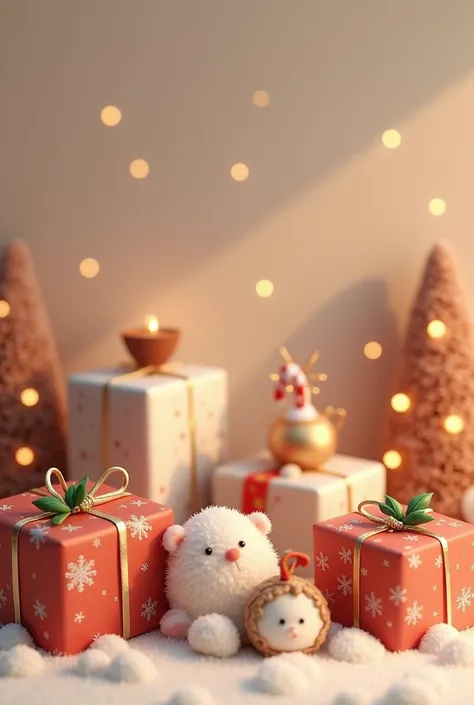  some small gifts on christmas theme with no background