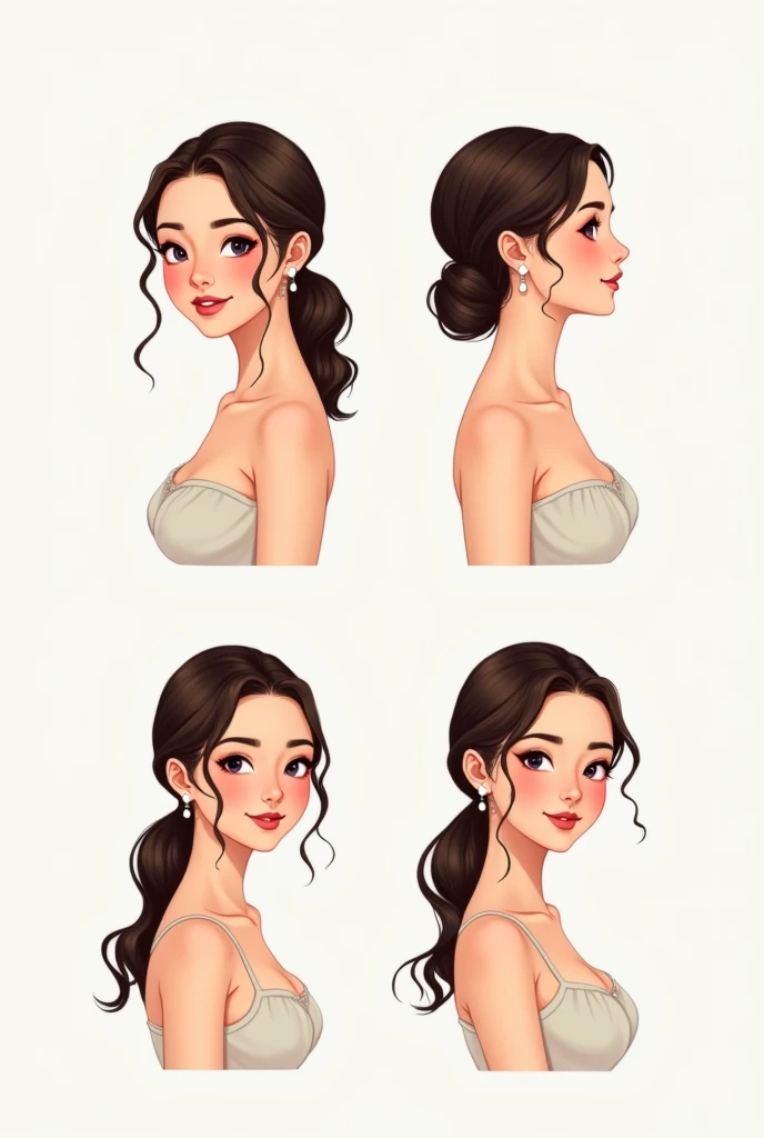 spring、summer、Autumn、 winters 、1 adhesive ,  manual , ( elegant girl , Extremely beautiful face,  top pink ,  fresh and fresh 、smile),  white background ,  simple background, Minimum,  Fisher , Tiny,  pastel colors,  vector style ,  no gradient、Golden Rati...