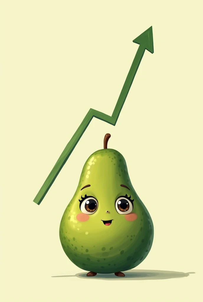 Animated avocado with productivity line rising