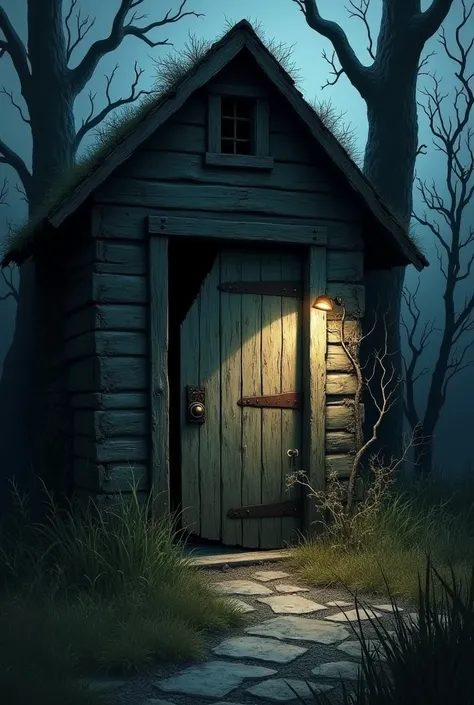 Entrance of a dark and dark house