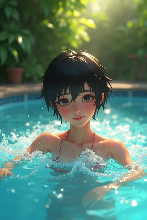 draw ren  swimming in the pool