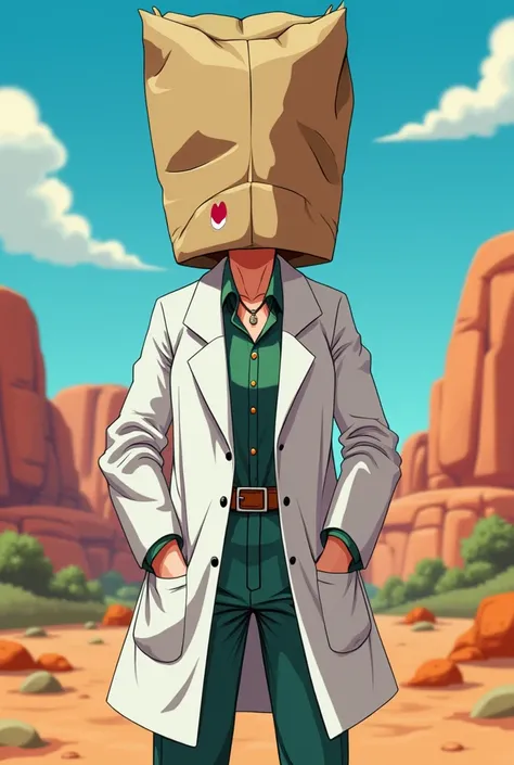 Bulma with a paper bag over her head.