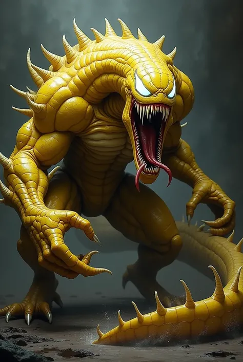  Generate a Venom like the one in the movies 
From Marvel but let it be yellow, in full body and that looks like the original  