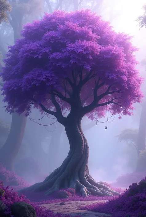 A tree with purple leaves 