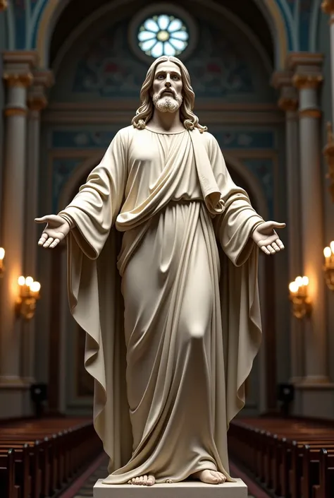 Jesus with Open Eyes Full Body Realistic Church Sculpture 