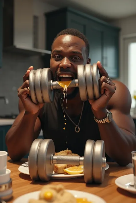 Ksi eating dumbbells for breakfast