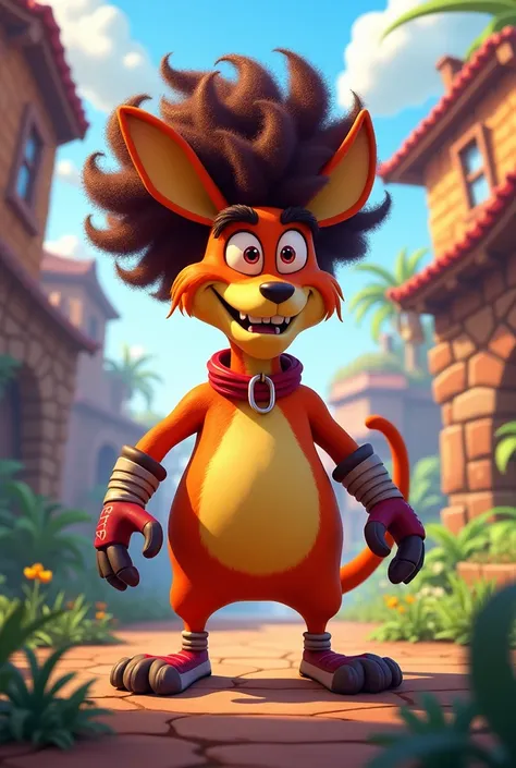 Crea a Ripper Roo de Crash Bandicoot con el pelo afro y que este un ppoco gordito