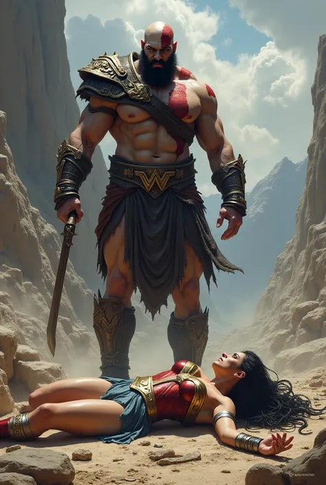 Kratos leaves Wonder Woman on the ground 