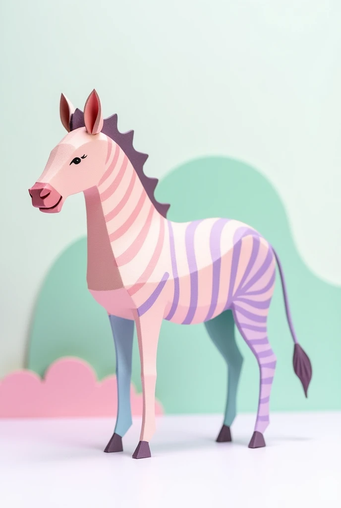 paper cutout　Pastel zebra