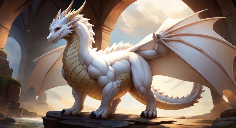 white dragon with big belly