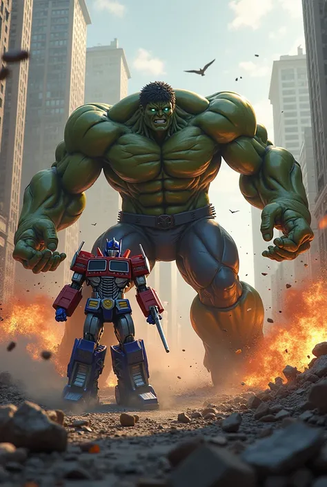 Optimus prime vs the hulk vs omniman