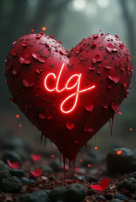 A heart that symbolizes  , hidden the struggle of a beautiful lover who is fighting against everything to get ahead,  that has the letters D and G  . That this image can be used by a man  