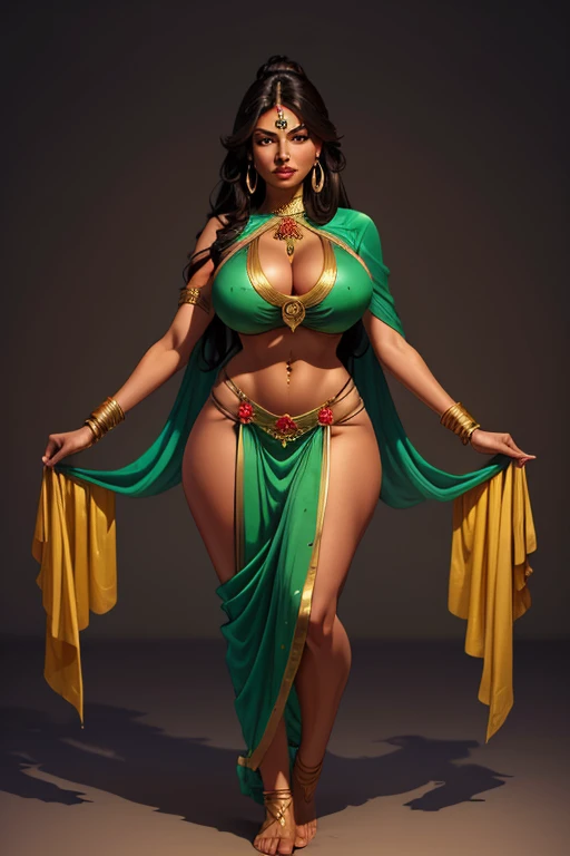 ((( masterpiece ))),((( best quality))), (( character design sheet,  Same character)),  character design sheet,  character reference sheet , FIRST WORK, detailed anatomy , Shruti Bhatia female protagonist , usando dupatta(long shawl )  and a light green Sa...