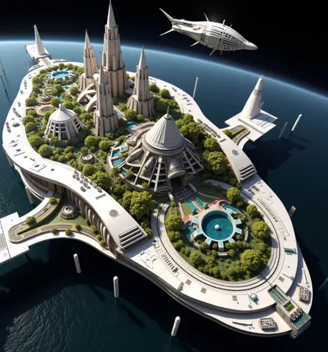 futuristic city with a swan like structure in the middle of the earth, the solarpunk phoenix, solarpunk city, solarpunk futuristic utopia, solarpunk utopia, solarpunk space ship, utopian space ship, solarpunk village, downtown solarpunk utopia, futuristic ...