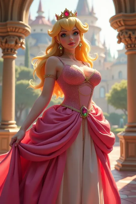 Princess Peach curvy big boobs wide hips