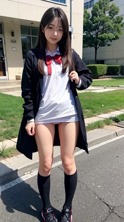 、Female high school student、Straight Hair、Panty visible pussy、I&#39;m sweating all over、Small breasts、beautiful girl、Semen is flowing from the pussy