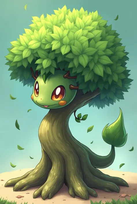 Pokémon Grows to Look Like a Young Tree with Roots That Form Stout Legs.  The leaves on the head expand , forming a small canopy ,  and their roots begin to harden .  

 Personality:

 loyal and protective ,  often acts as a guardian of the forests .
