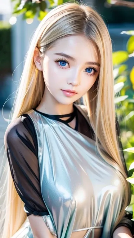  extraordinary sexy beauty、A stunning blonde beauty、Beautiful calm and bright expression、Sexy and refreshing impression、 perfect beautiful cute innocent first time with long bangs 々Pretty Little Face 、 shiny long platinum blonde super long straight silky h...