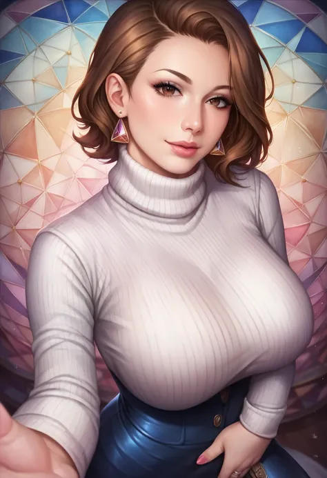 a K-pop idol wearing a  turtleneck sweater,
(((  masterpiece on penis ))), (( top quality)), (( intricate and detailed )), (( Hyperrealistic )), Strange Results , Mature Woman,  Mature WomanMature Woman, perspective,  high definition, Illustration,  1 girl...