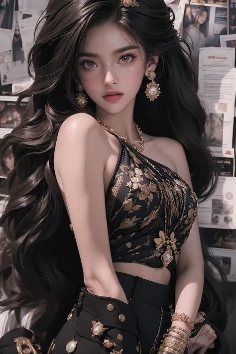 REALISTIC VISION 1.4, BETTER VAE,sharp focus, ultra detail, 32k,realistic photo, intricate details, kitsune, blackhair, (black hair), gold eyes, intricate details ,woman, nine tails, intricate details,intricate details,big , Voluptuous body, intricate deta...