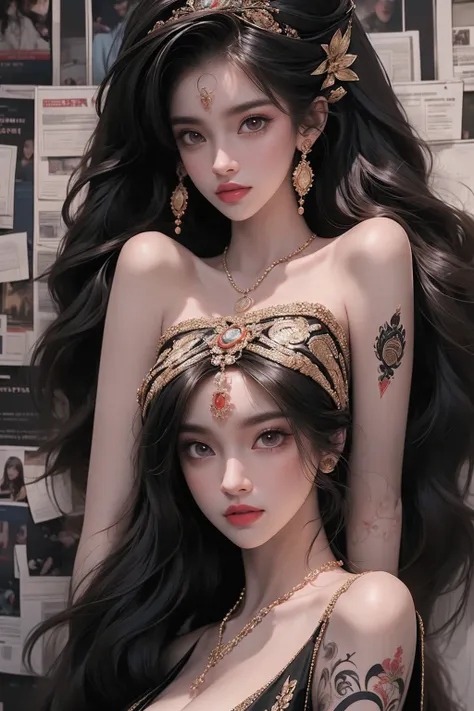 REALISTIC VISION 1.4, BETTER VAE,sharp focus, ultra detail, 32k,realistic photo, intricate details, kitsune, blackhair, (black hair), gold eyes, intricate details ,woman, nine tails, intricate details,intricate details,big , Voluptuous body, intricate deta...