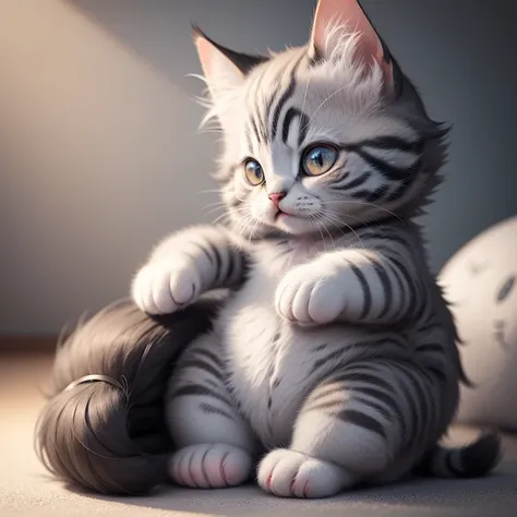 kitten, 【grey, animation, Interesting, fluffy  