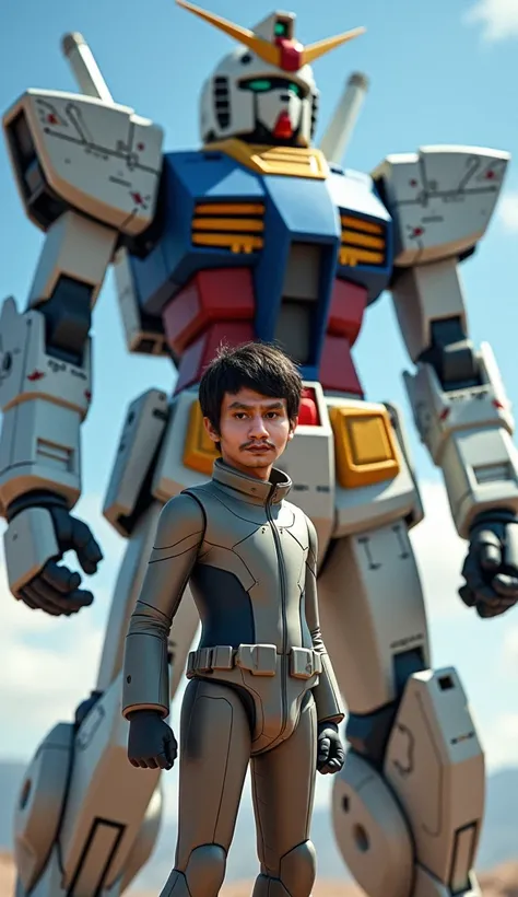 1 asian boy and pilot of a gundam