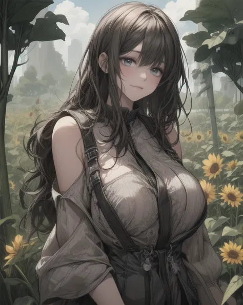   Ultra-detailed images,  超  is high definition , 16k,  Soft colors, Goddess の Beauty, ( 女の子1 person),(((女の子1 person))),    natural lips,(No highlights),    is high definition ,    Nicely Drawn Eyes    ,  Wavy Hair ,   long hair, ((( Breasts bigger than he...