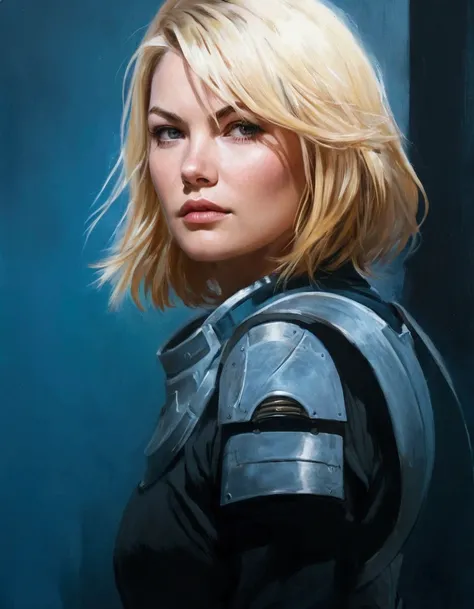 un gros plan dune femme avec une épée dans une pièce sombre, Elisha Cuthbert dans le rôle de D&, elisha cuthbert en tant que guerrière jdr, Elisha Cuthbert en tant que paladin, Peinture de personnage magnifique, femme de science-fiction, portrait de fille ...