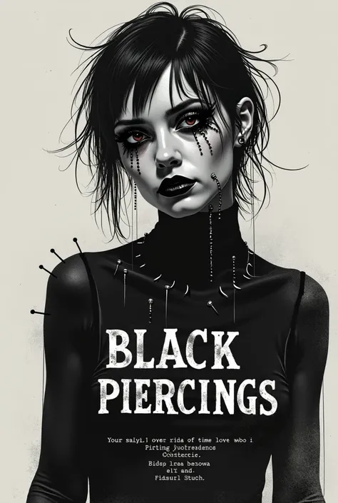 Album cover that says Black Piercings in black and white with bloody lyrics 