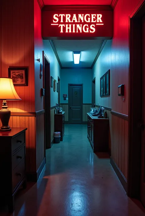 a themed tour around a hotel ,  recreating memorable scenes and visiting emblematic places based on the Stranger Things series 