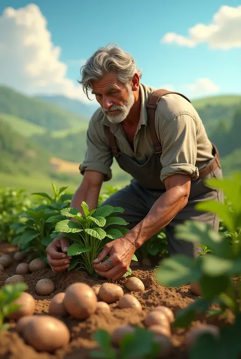 রোলান্ডো আলু চাষ করেছে