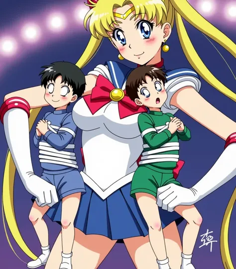 Former Japanese mature female professional molester Sailor Moon from Domina holds two young beautiful boys tied up、Sailor Moons Pink Magic Hypnotic Hypnotic Special Move: Two beautiful boys with white eyes and a beautiful boy with white eyes in a hypnotic ...