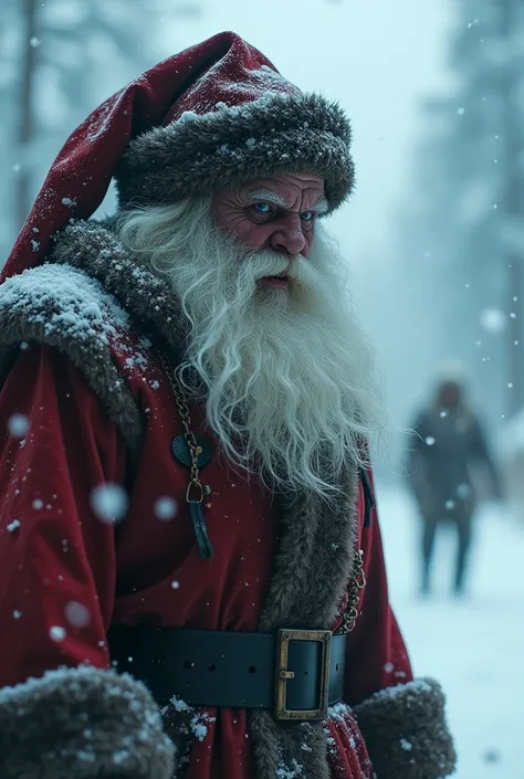 Dangerous Santa clause in snow environment 