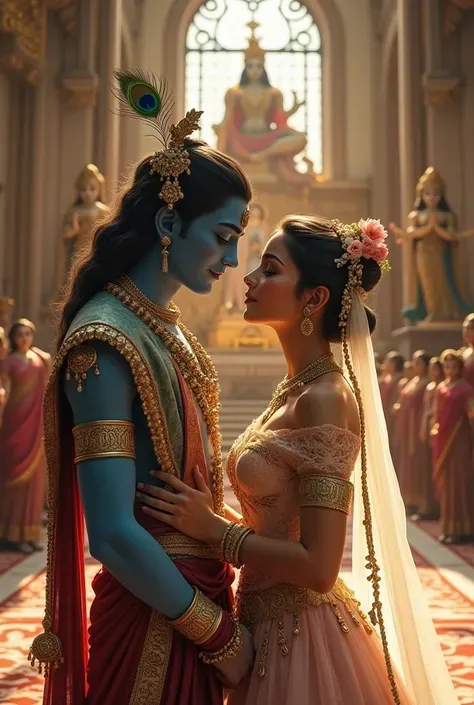 İlahi Radha Krishna Gopi Üçlüsü – Mitolojik Sahne Oluşturucu