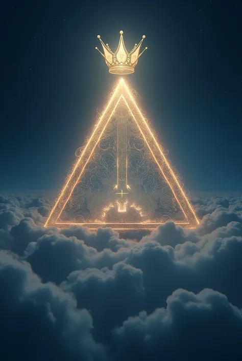 Mysterious triangle in the sky with a crown