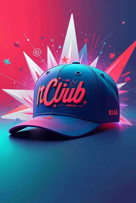 R/Eheliyagoda Dharmapala Maha Vidyalaya ICT CLUB [Text] , colors - red,purple,blue,white,pink,greeny blue , cap design , tecnology