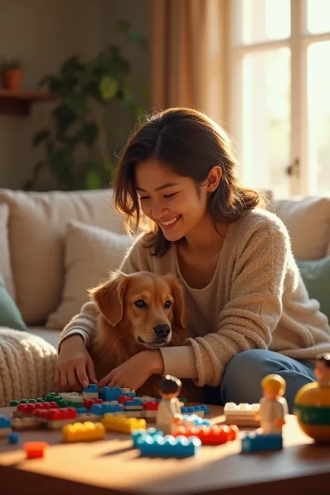 Mom with dog Lego set 