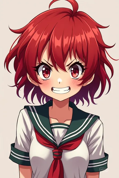 Perverted red-haired anime girl