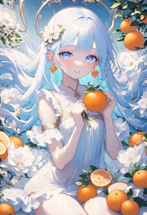 ,(((( light blue long hair)))), ,(((( light blue long hair)))),light blue hair, , long hair ((blush)) , cute face, big eyes, masterpiece, best quality,(((((a very delicate and beautiful girl))))), (flat chest),Amazing,beautiful detailed eyes,blunt bangs(((...