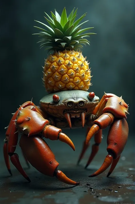 Crab and pineapple merge image dangerous 