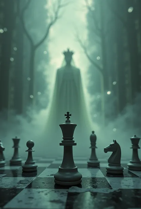 Game board chess fake queen, lonely king