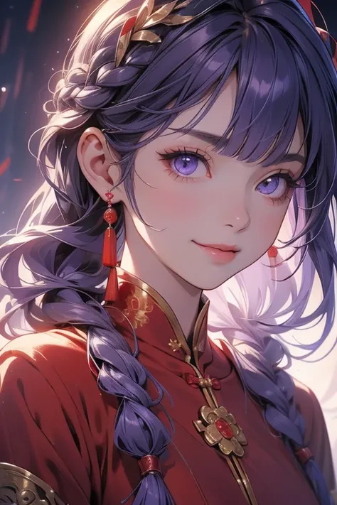 1 person,  short bang ,      braiding     ,  wide sleeve ,      hair accessories,Obi says, (     purple hair:1.2),      very long hair  ,           straight hair  ,  audience,     High Resolution Background , ( realistic :1.2),           beautiful eyes    ...