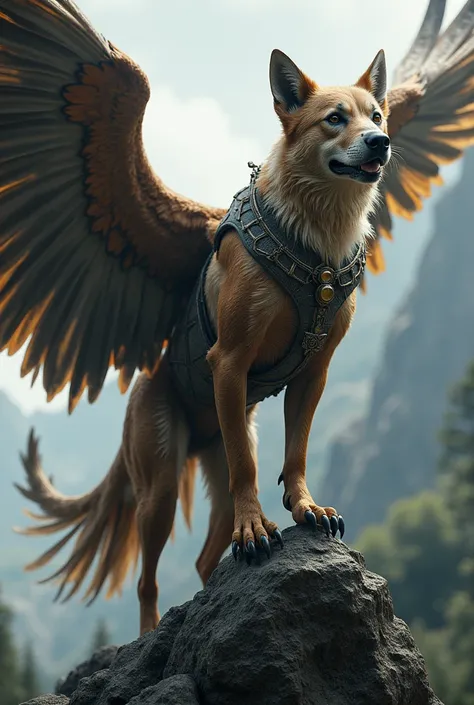 dog with eagle 