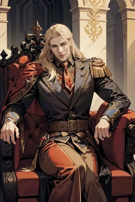 Castlevania Shadow Lord Handsome Lord Muscular Dracula Chatting in Throne Room with Male Advisors Around Him Surreal Ultra Detailed Dynamic Poses Ultra Detailed Faces Surreal Ultra Detailed Scene Epic Legend Perspective Environment