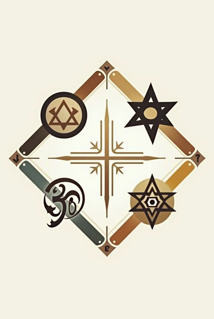 Draw a logo with the signs of the biggest religions