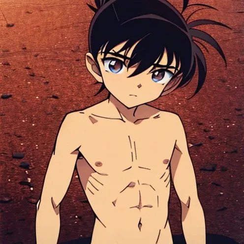 Boys, , Slim Sexy , black hair,  naked body,  Red-Faced, Conan, 